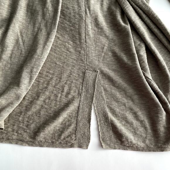 Free People Beach Cotton Linen Blend Duster Cardigan XS Belted Tan - Picture 10 of 16